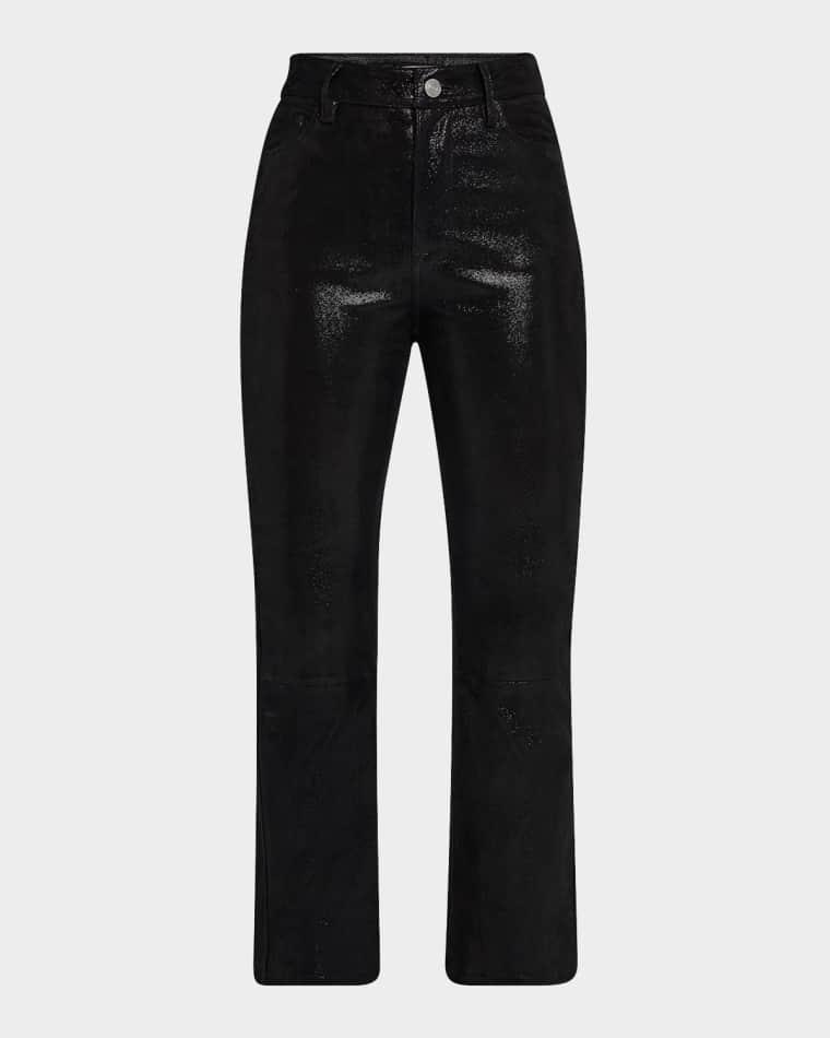 Le Crop Mini Boot Leather Pants by FRAME