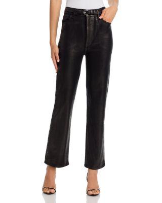 Le Sleek Coated High Rise Straight Jeans in Mood Ring by FRAME