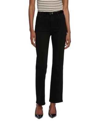 Le Sleek High Rise Straight Jeans in Black by FRAME