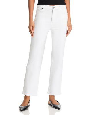 Le Sleek High Rise Straight Jeans in White by FRAME Le Sleek High Rise Straight Jeans in White by FRAME