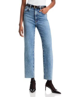 Le Sleek High Rise Straight Leg Jeans in Rowley Raw Fray by FRAME Le Sleek High Rise Straight Leg Jeans in Rowley Raw Fray by FRAME