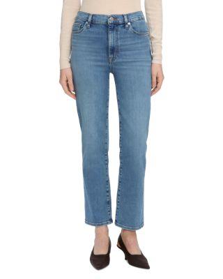 Le Sleek Straight High Rise Jeans in Flip by FRAME