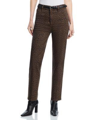 Le Sleek Straight High Rise Jeans in Leopard by FRAME