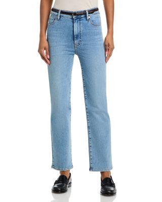 Le Sleek Straight High Rise Jeans in Ripple by FRAME