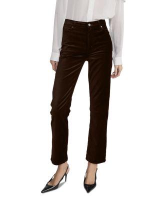 Le Sleek Straight High Rise Velvet Jeans in Dark Clove by FRAME Le Sleek Straight High Rise Velvet Jeans in Dark Clove by FRAME