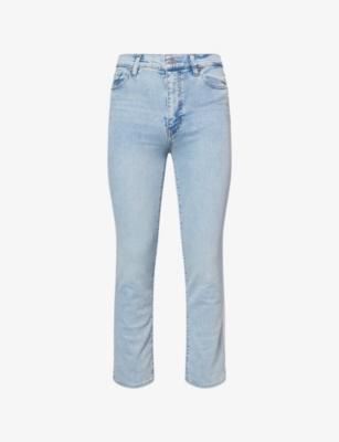 Le Sleek Straight-Leg High-Rise Stretch-Denim Blend Jeans by FRAME