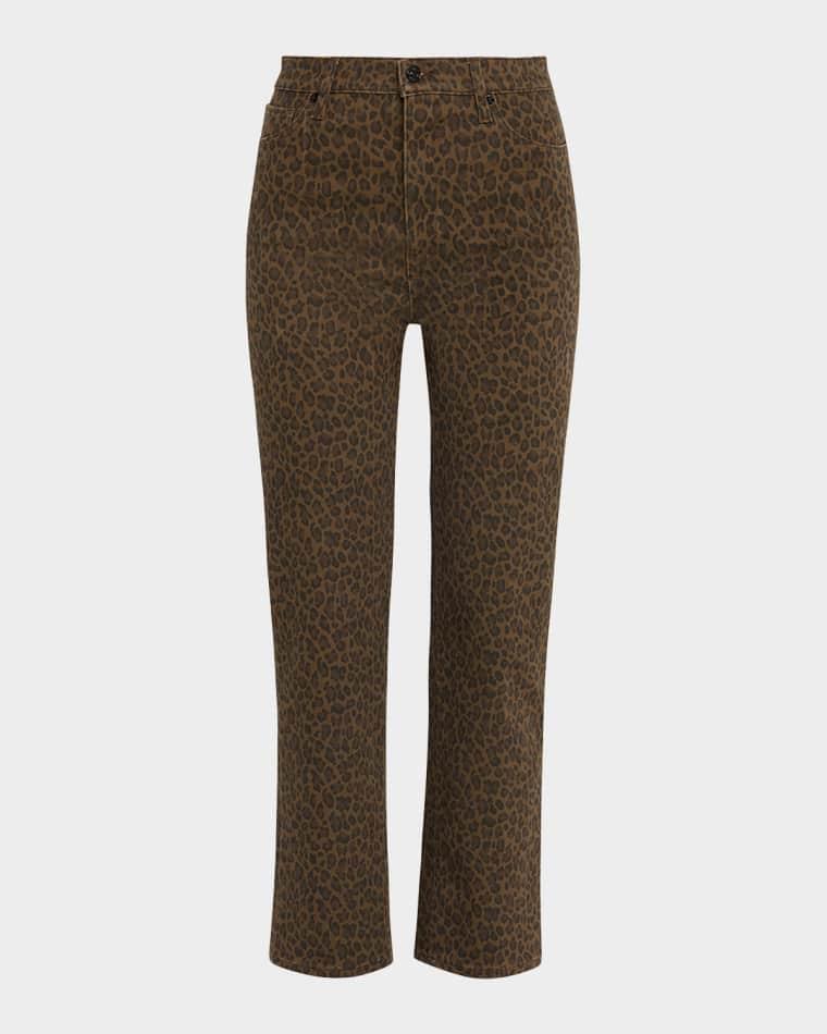 Le Sleek Straight Leopard Jeans by FRAME
