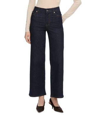 Le Slim High Rise Palazzo Crop Jeans in Rinse by FRAME