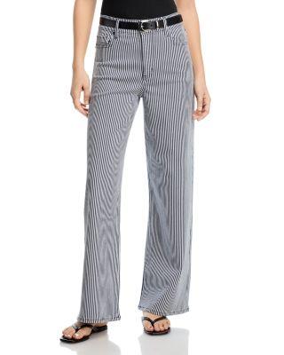 Le Slim Palazzo Jeans in Navy Stripe by FRAME
