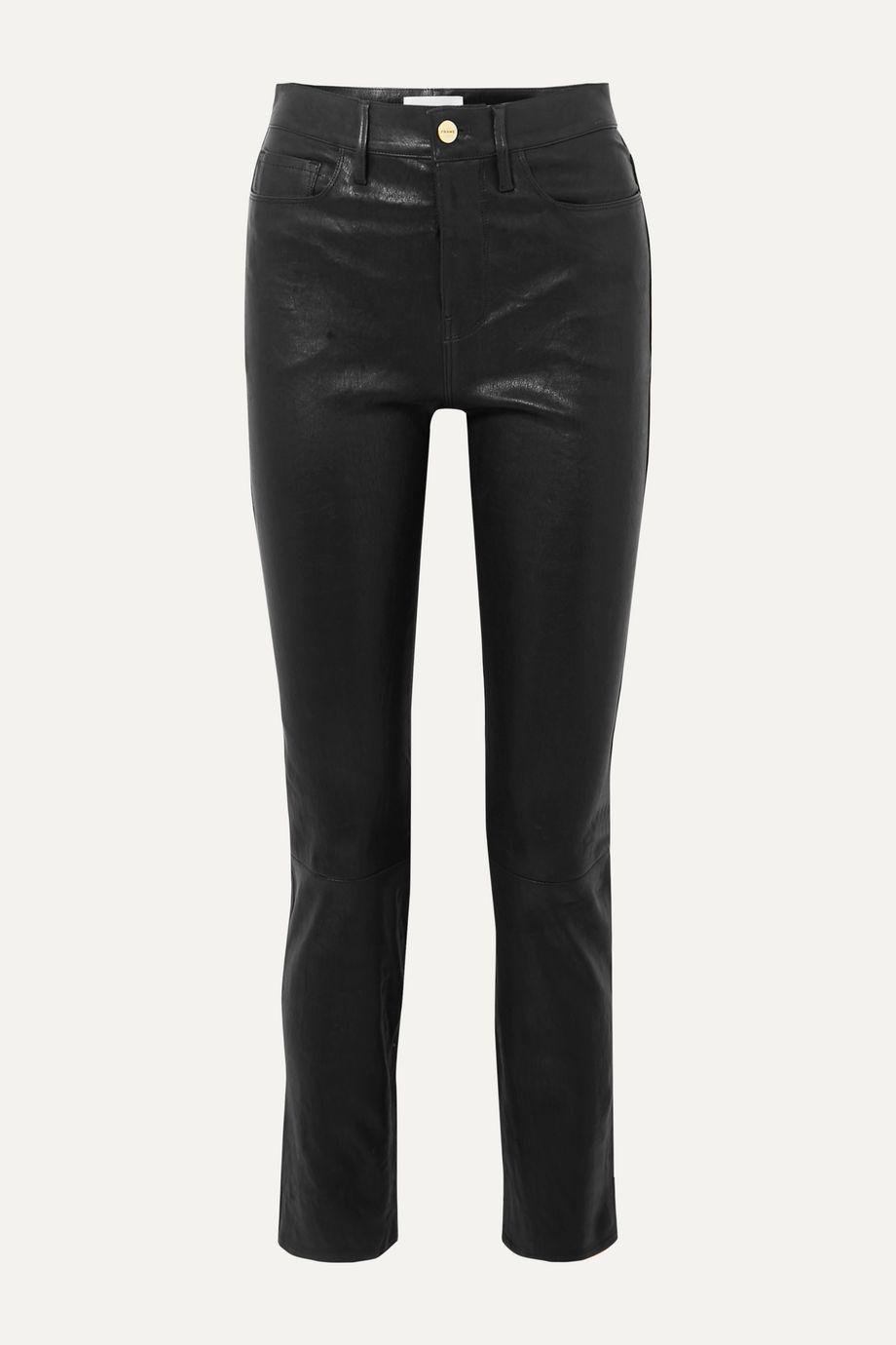 Le Sylvie high-rise slim-leg leather pants by FRAME | jellibeans