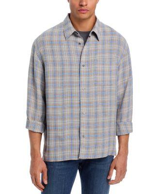 Linen Blend Plaid Shirt by FRAME