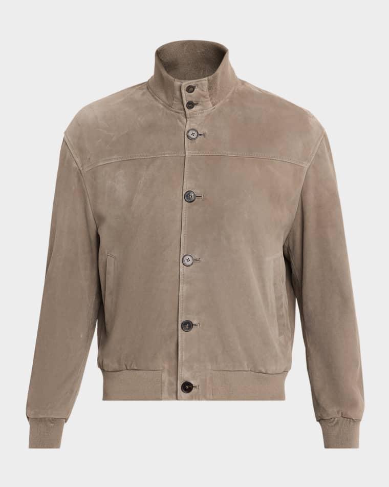 Men's Rib Collar Suede Jacket by FRAME