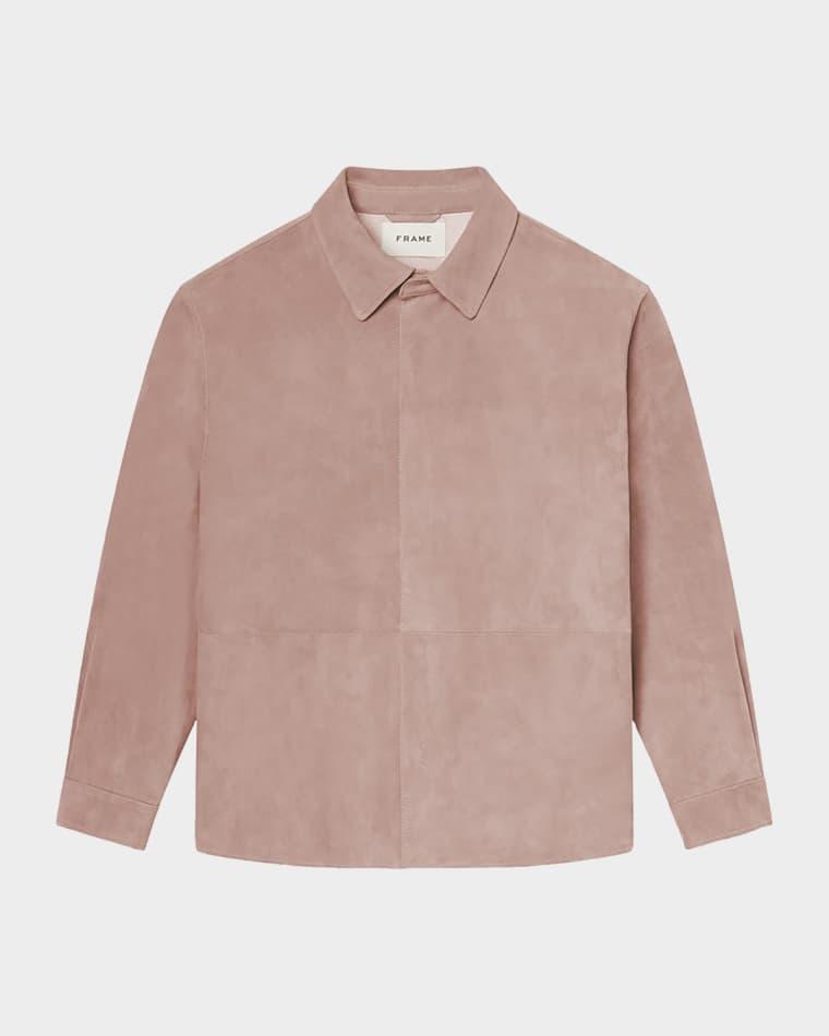 Men's Solid Suede Overshirt by FRAME