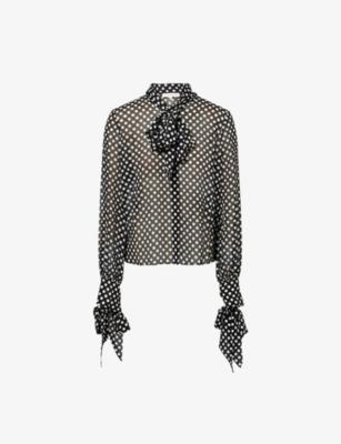 Nouvelle Polka-Print Silk Blouse by FRAME