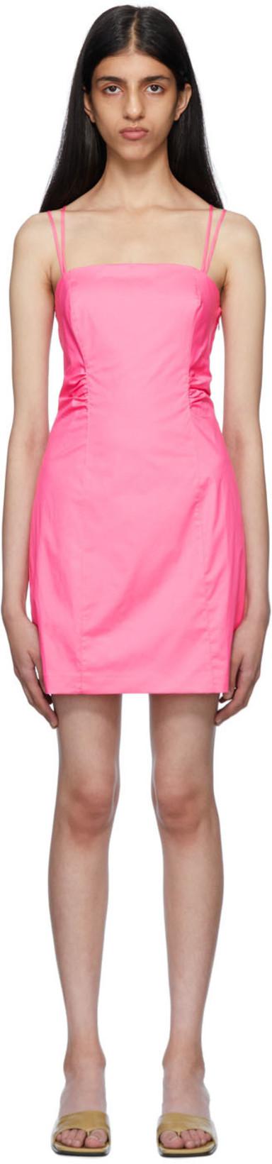 Pink Tie Back Minidress by FRAME