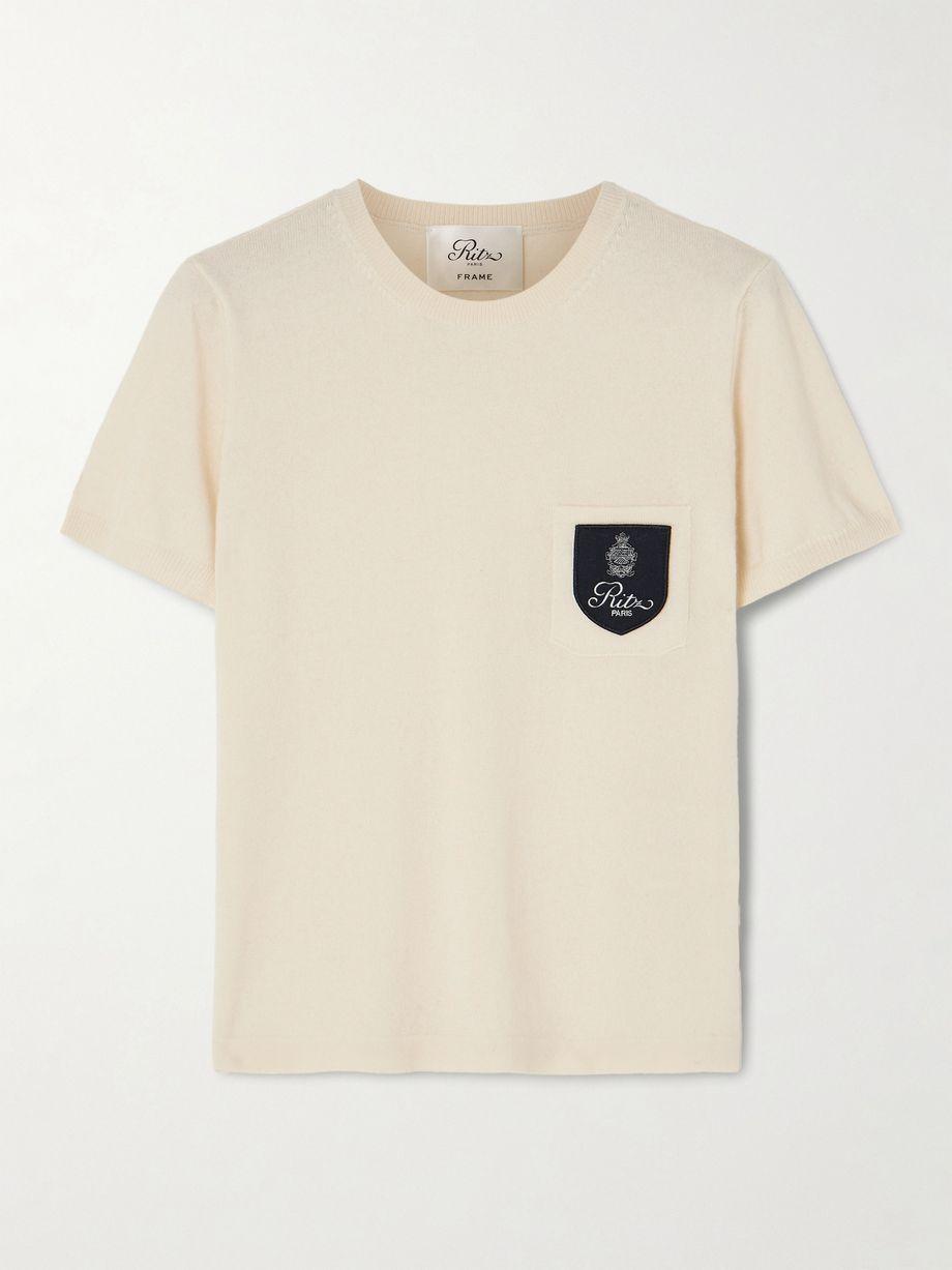 + Ritz Paris appliquéd cashmere T-shirt by FRAME