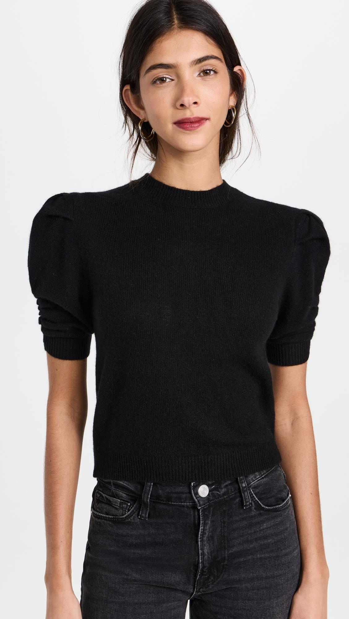 Ruched Sleeve Cashmere Sweater by FRAME