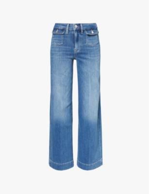 Slim Palazzo patch-pocket flared-leg high-rise stretch-denim jeans by FRAME