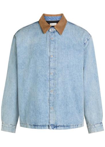 Suede Collar Denim Overshirt by FRAME