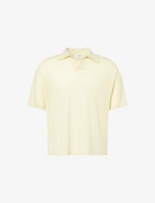 Superfine Short-Sleeve Wool And Cashmere Blend Polo Top by FRAME