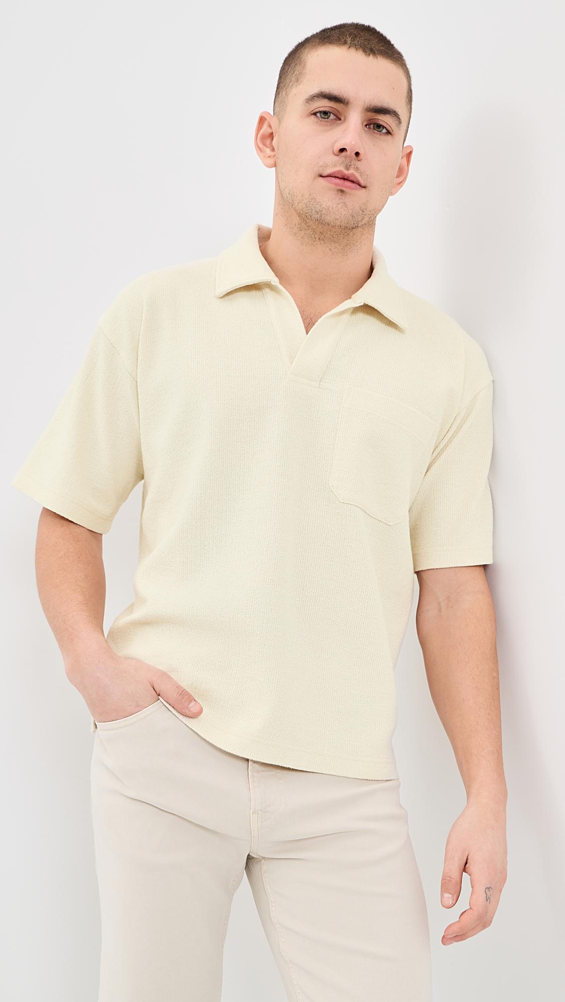 Textured Polo Top by FRAME
