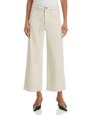 The Anchor High Rise Ankle Jeans in Flax Stripe by FRAME