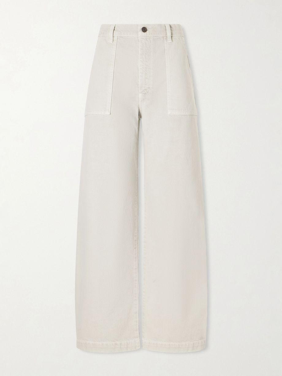 The Bow Cargo high-rise straight-leg cotton pants by FRAME
