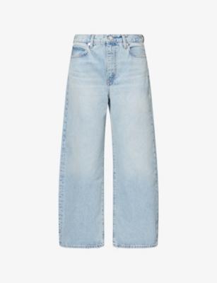 The Bow Cropped Barrel-Leg Denim Jeans by FRAME