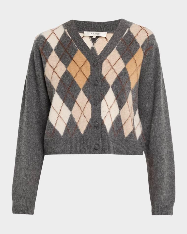 The Brushed Argyle Cardigan by FRAME