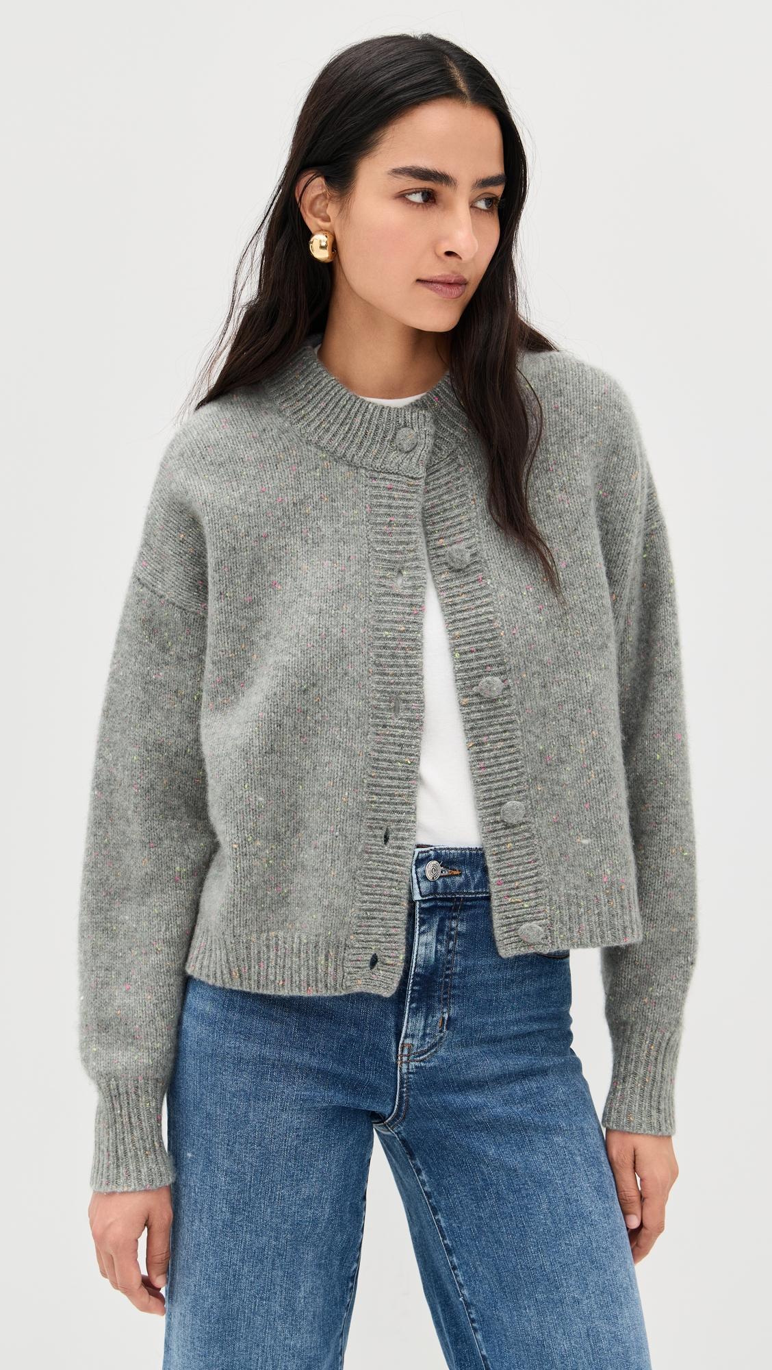 The Cashmere Fleck Cardigan by FRAME