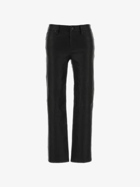 The Cigarette leather low-rise trousers by FRAME