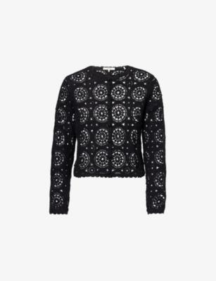 The Crochet Cropped Cotton Cardigan by FRAME