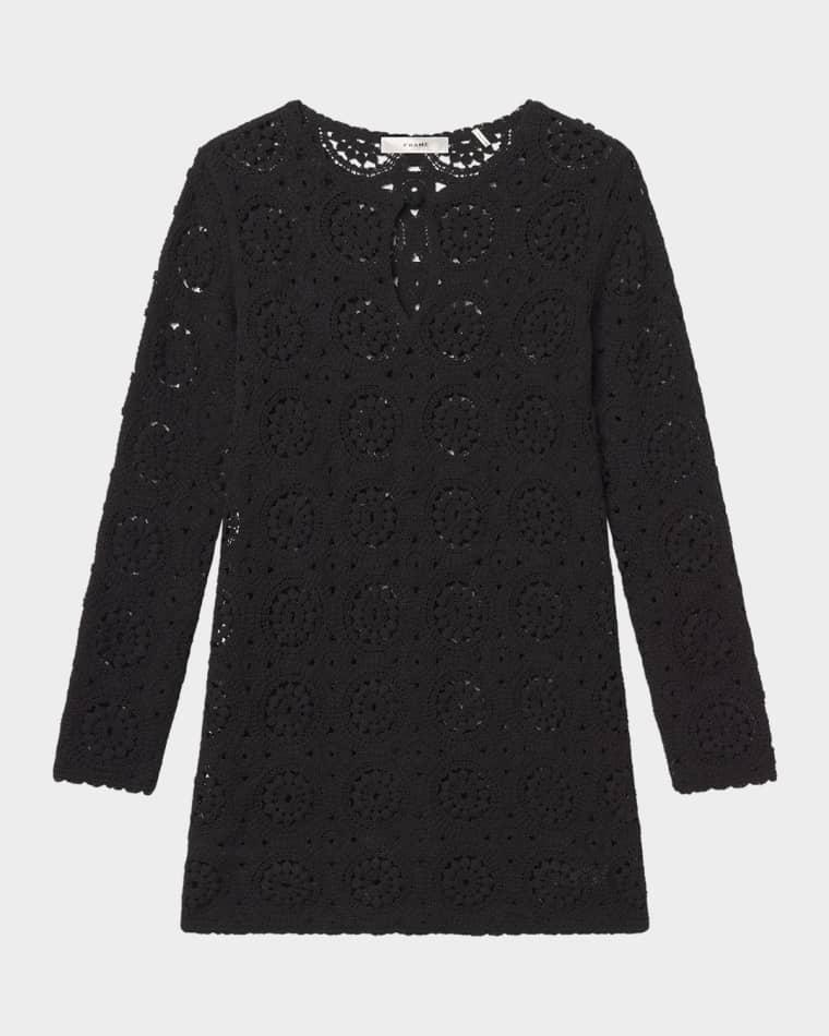 The Crochet Keyhole Mini Dress by FRAME