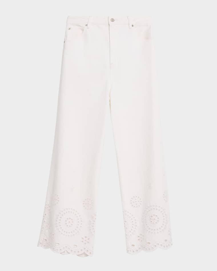 The Eyelet Wide-Flare Jeans by FRAME