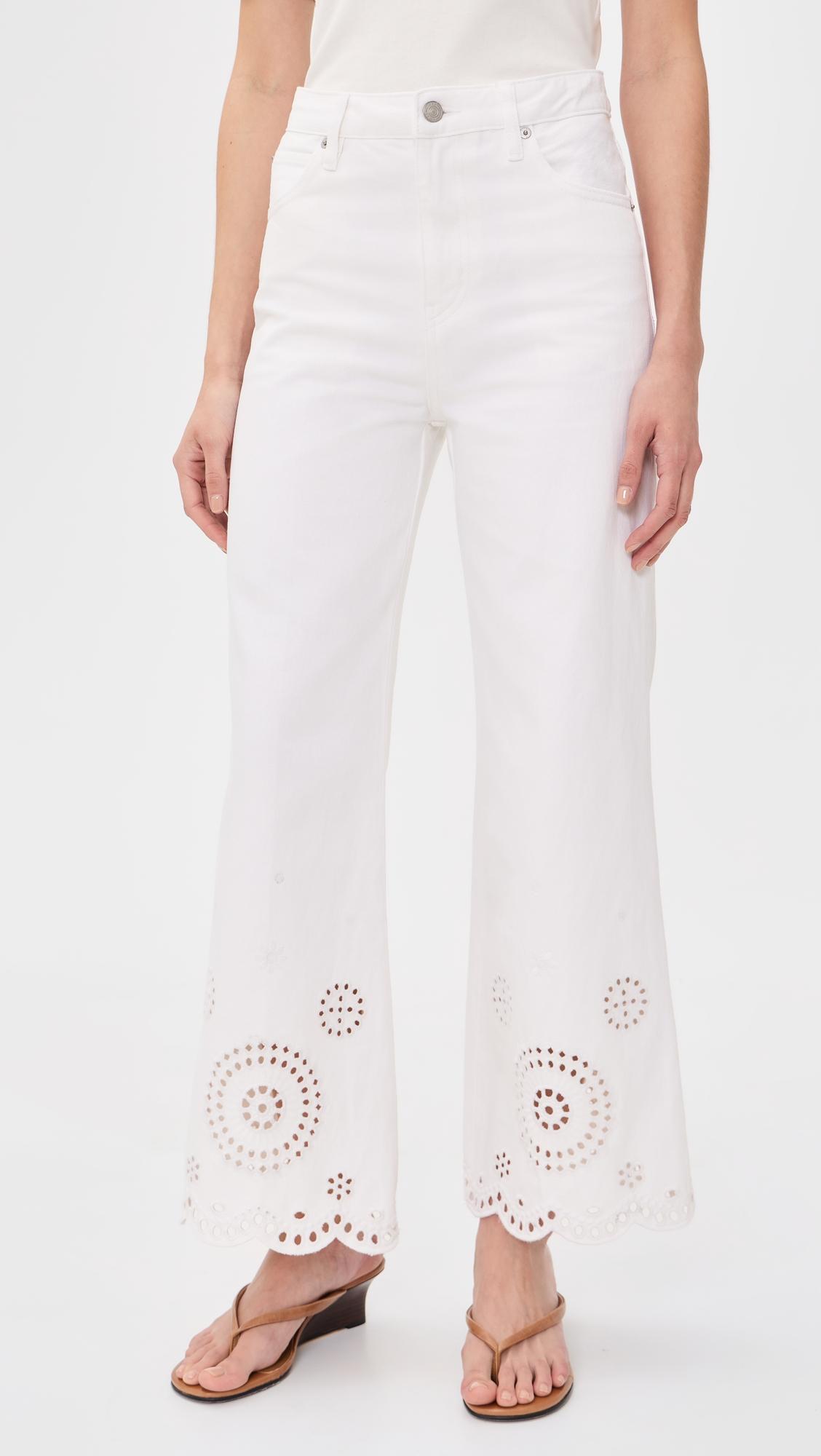 The Eyelet Wide Flare Jeans by FRAME