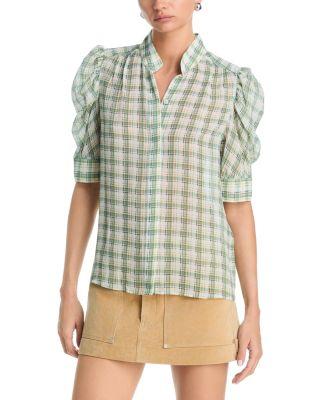 The Gillian Silk Puffed Sleeve Blouse by FRAME