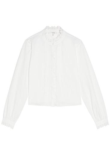 The Keepsake broderie anglaise cotton-poplin blouse by FRAME