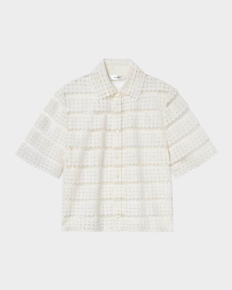 The Lattice Crochet Blouse by FRAME