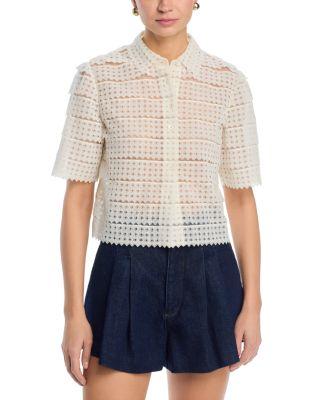 The Lattice Crochet Top by FRAME