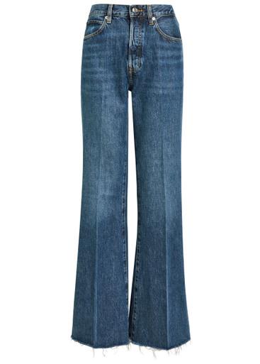 The Lax distressed flared-leg denim jeans by FRAME