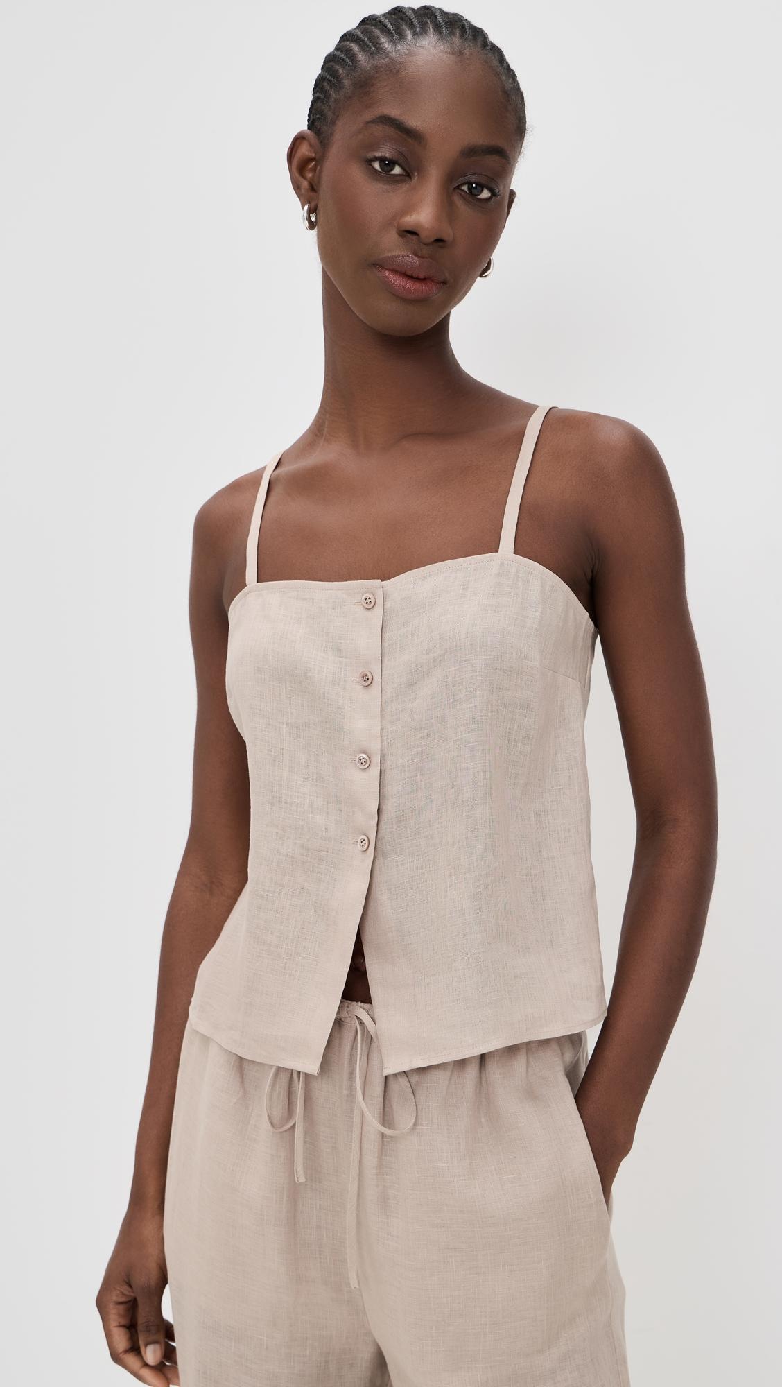The Linen Button Cami by FRAME