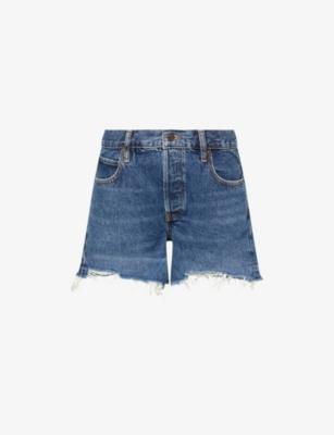 The Long Hang Mid-Rise Denim Shorts by FRAME