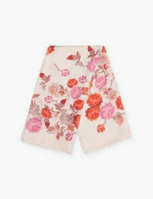 The Lucky Floral-Print Silk Scarf by FRAME