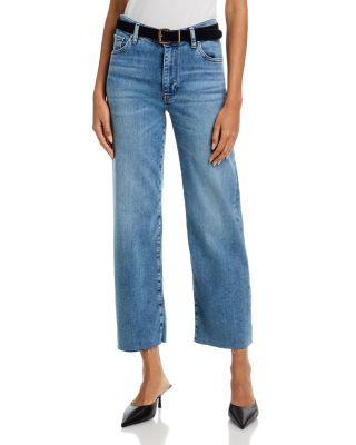 The Mellow Mid Rise Straight Ankle Jeans in Clue Raw After by FRAME