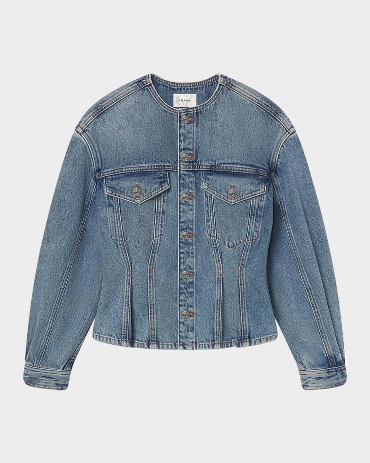 The Nipped Collarless Jacket by FRAME