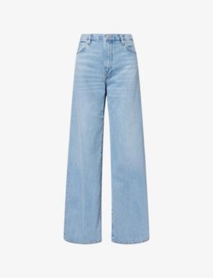 The Off Duty Stroll Mid-Rise Wide-Leg Denim Jeans by FRAME