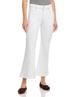 The Pixie Icon High Rise Ankle Flare Jeans in White by FRAME