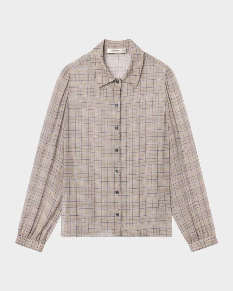The Plaid Staple Silk Blouse by FRAME