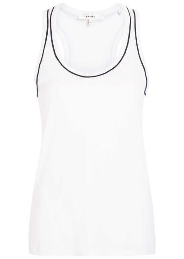 The Ringer pipe-trim cotton tank top by FRAME