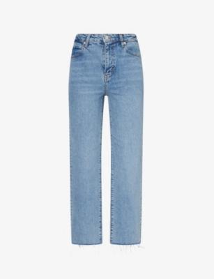 The Ruler Crop Straight-Leg High-Rise Denim Jeans by FRAME